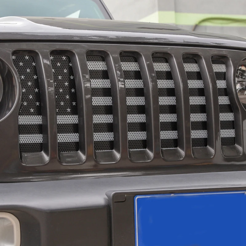 Передняя решетка, сетчатая вставка, ошибка, экран, вставка, решетка для Jeep Wrangler JL JLU-, автомобильные аксессуары