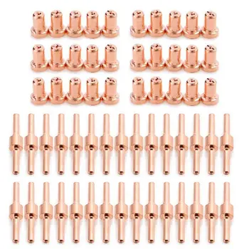 

New 60pcs Red Copper Extended Long Plasma Cutter Tip Electrodes&Nozzles Kit Consumable For PT31 LG40 40A Cutting Welder Torch