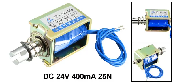 DC24V 25N 10mm Uxcell 1 шт. Pull Push тип соленоид Электромагнит постоянного тока 12 В 24 В 4-80N 10 мм 20 мм открытая рамка тип линейного движения - Цвет: DC24V 25N 10mm