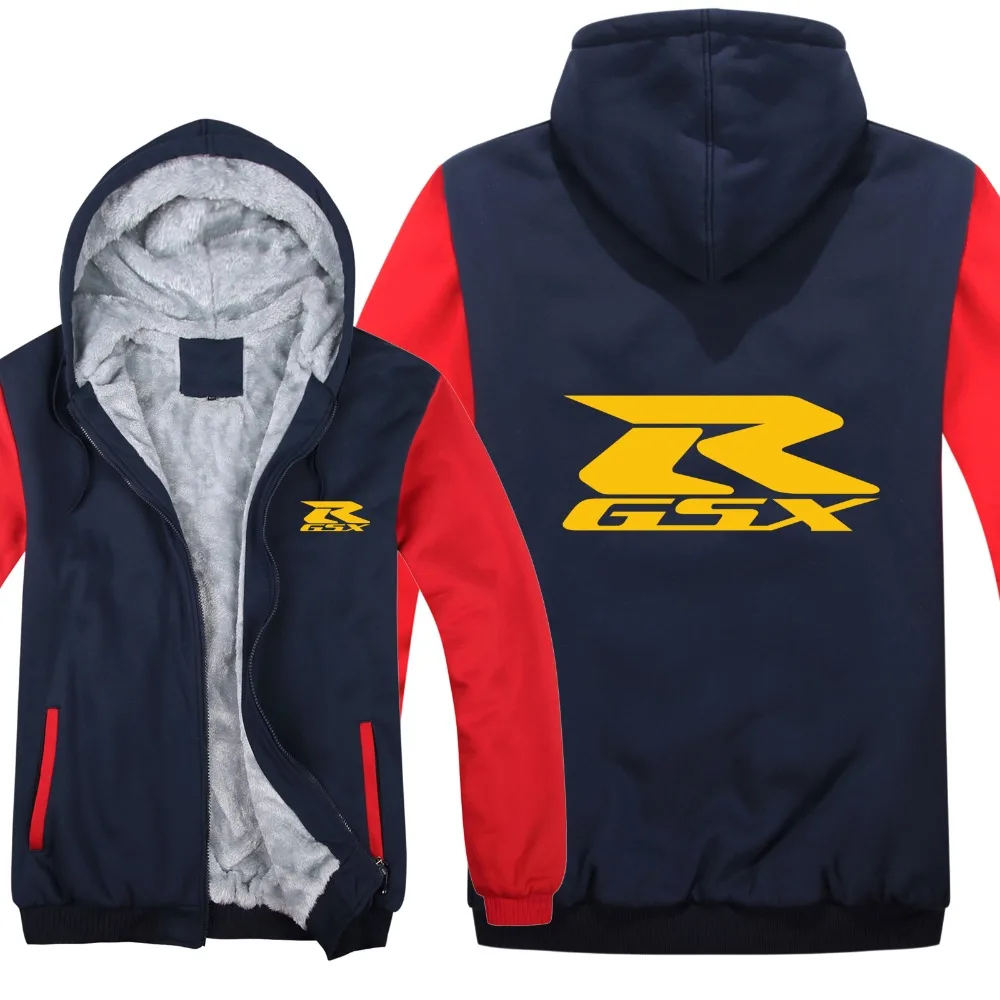 Suzuki Motor Hoodies Jacket Winter Men Casual Wool Liner Fleece Suzuki Sweatshirts GSX R Hoody Pullover