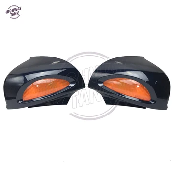 

Dark Blue Motorcycle Rear View Mirrors Amber Turn Signals Cover Case for BMW R1100RT R1100RTP R1150RT