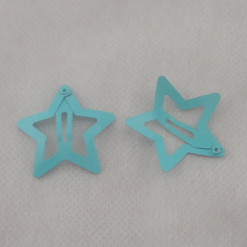 Turquoise hairclips 50 шт. 3,0 см красочные простые филигранные звезды металлические Пружинные зажимы звезда боковой зажим для волос для женщин девушка шпилька - Цвет: Turquoise hairclips