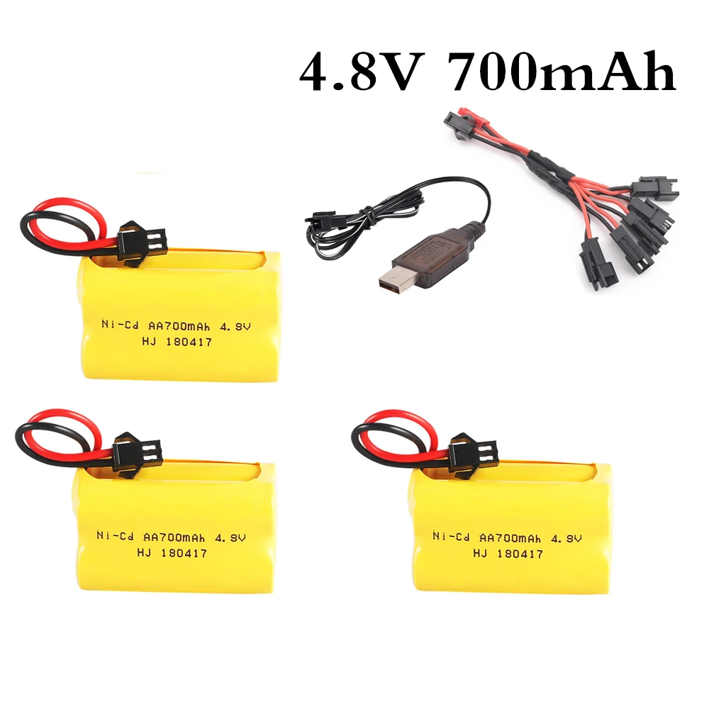 3pcs USB 4,8 v 700mah перезаряжаемый ni-cd aa 4,8 v bateria 4,8 v nicd ni cd аккумулятор 4,8 v 700mah Для радиоуправляемой лодки модель автомобиля игрушка - Цвет: 3pcs USB