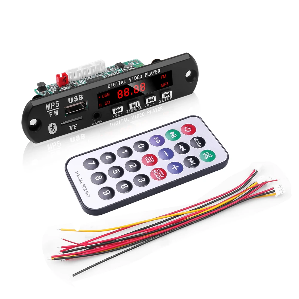 Bluetooth MP5 Decoder Board Audio Video Player Support USB TF MP3 WAV Lossless Decoding Car Player Electronic PCB Board Module 