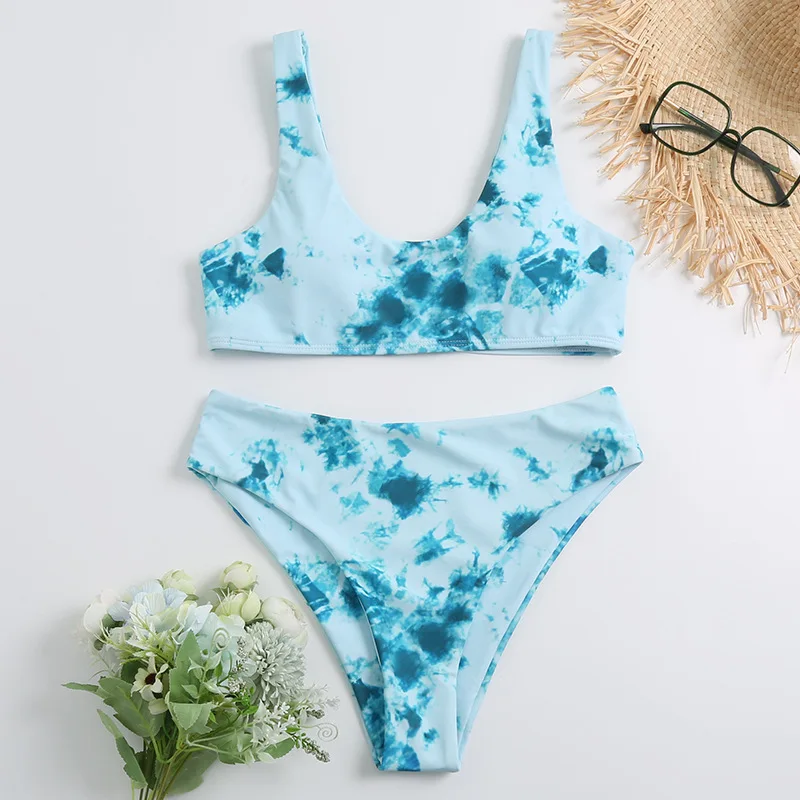

Купальник Tie-dye, комплект бикини 2023, женский купальник, бандаж, женские бикини, женский купальный костюм