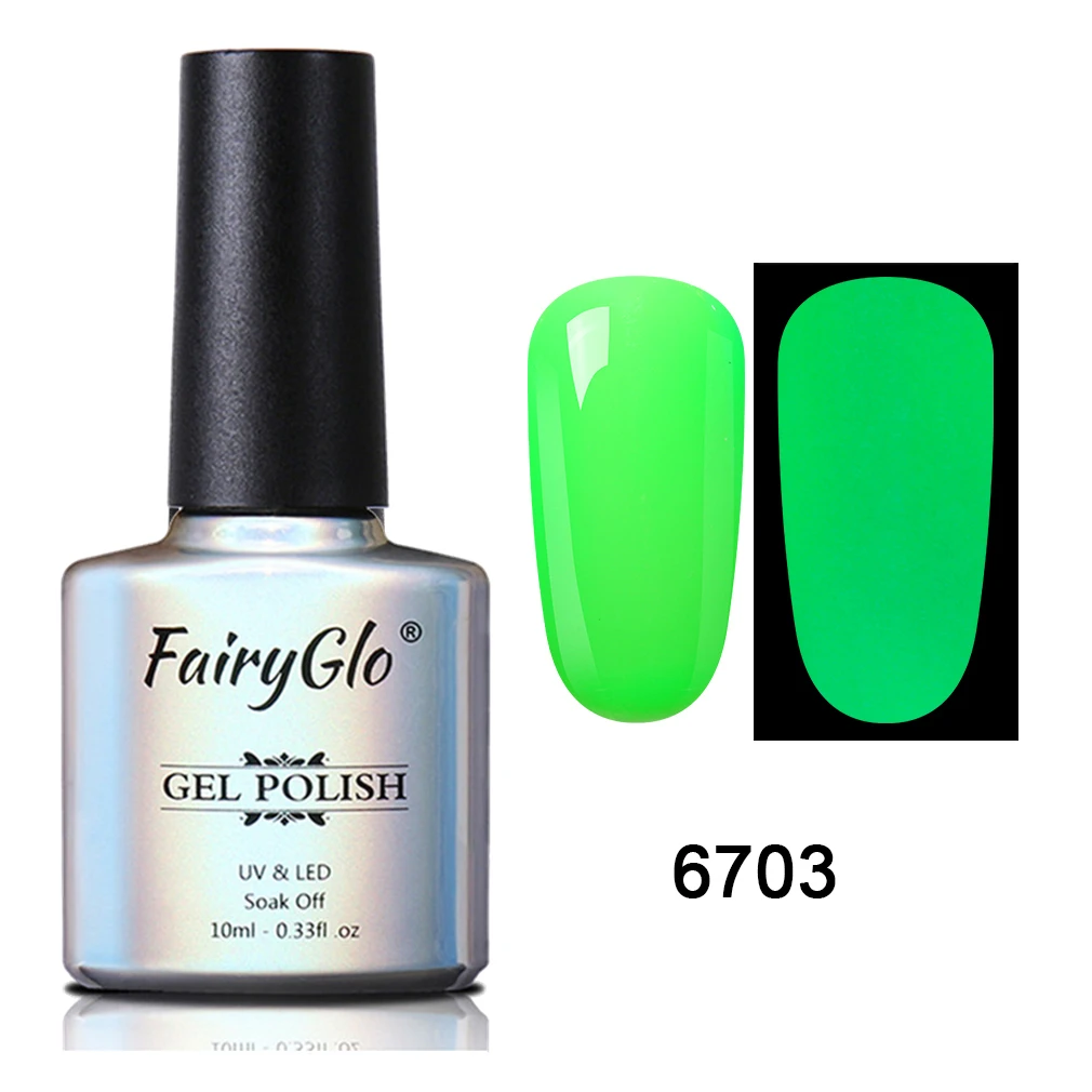 FairyGlo 10 мл ночной светящийся в темноте УФ-Гель-лак для ногтей Гель-лак эмалированный лак замачиваемый УФ светодиодный неоновый флуоресцентный Гель-лак - Цвет: 6703