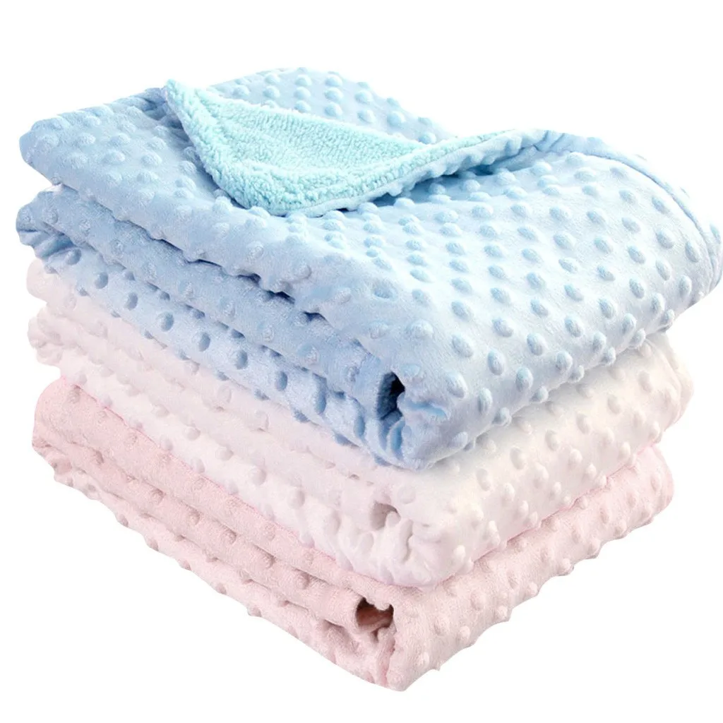 Newborn Baby Solid Blanket& Swaddling Thermal Soft Fleece Blanket Bedding Quilt