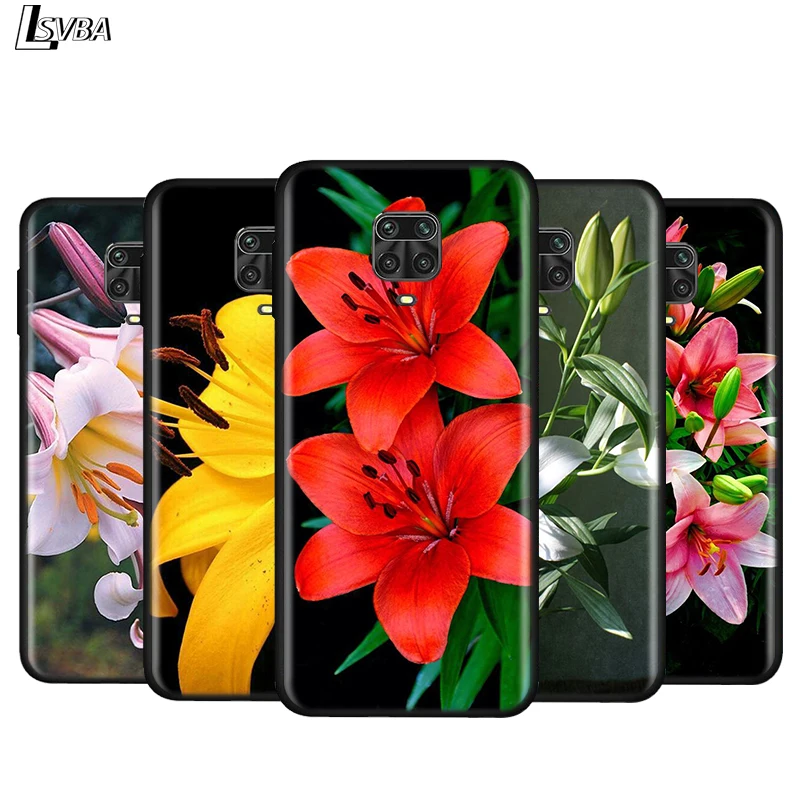 

Silicone Cover Colorful Flower Lily For Xiaomi Redmi Note 9 9S Max 8T 8 7 6 5 Pro 5A 4X 4 Bright Black Phone Case