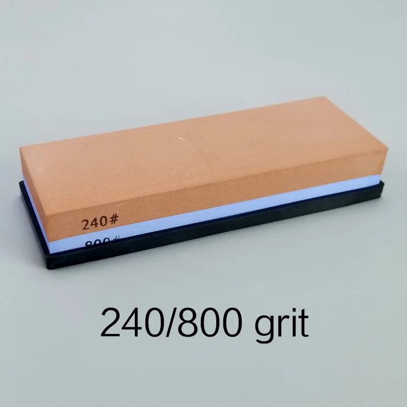 White corundum double-sided oil stone whetstone kitchen whetstone tool outdoor sharpening necessary small tool accessories - Цвет: 240-800 grit