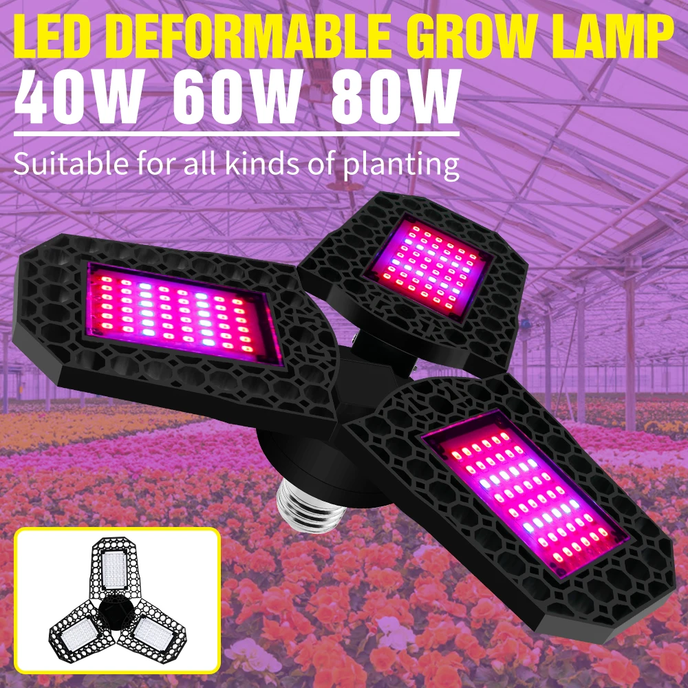 

BiaRiTi Led Grow Light Indoor Full Spectrum Lighting Bulb E27 Plant Lamp 220V Led Phyto Lamp E26 Hydroponics Light 40W 60W 80W