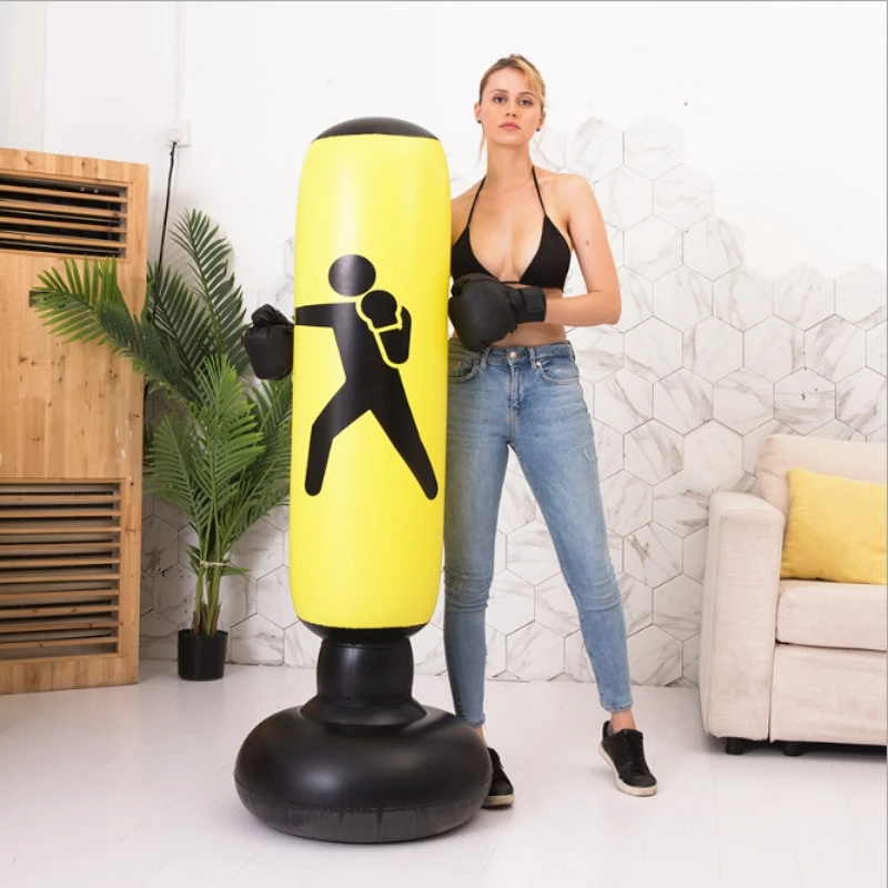 New Inflatable PVC Punching Post Tumbler boxing Post Wide Chassis as martial equipment Boxing gloves Roly-poly Punching Sandbag