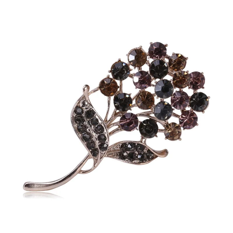 Корейские ювелирные изделия стразы броши в виде цветка для женщин свадебный