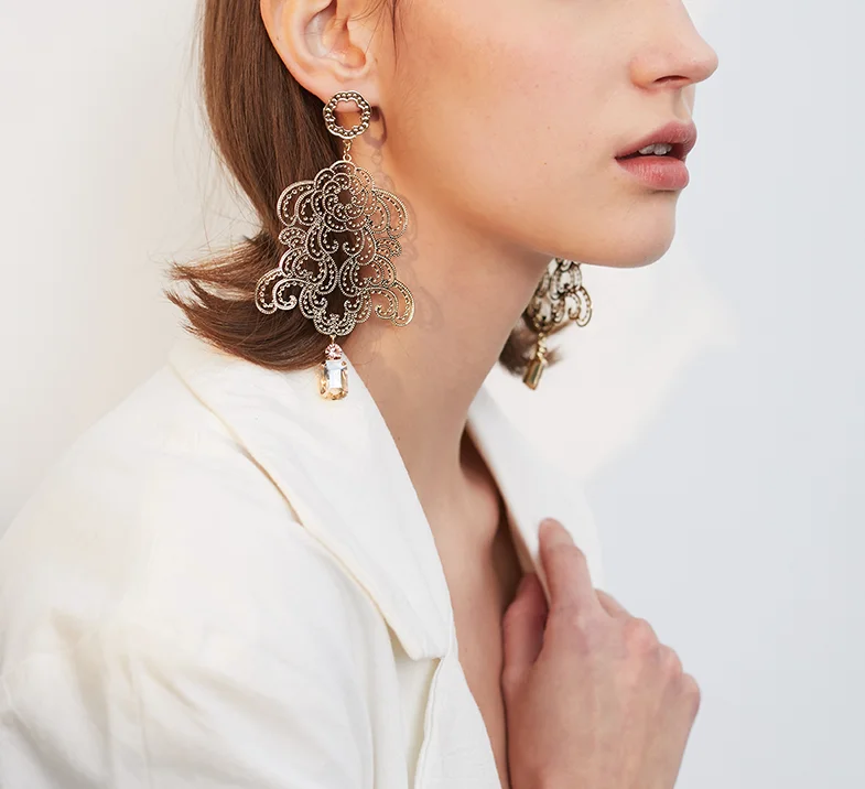 trend Simple 925 Silver Needle Hoop Unusual wedding bride Unique Earrings for women Fashion Jewelry