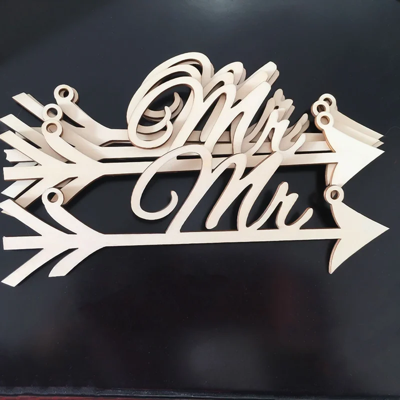 2 шт./компл. стиль стрелы деревянный кирпич "Mr& Mrs" с пеньковой веревкой для вечерние Декор/инструкции по туалету