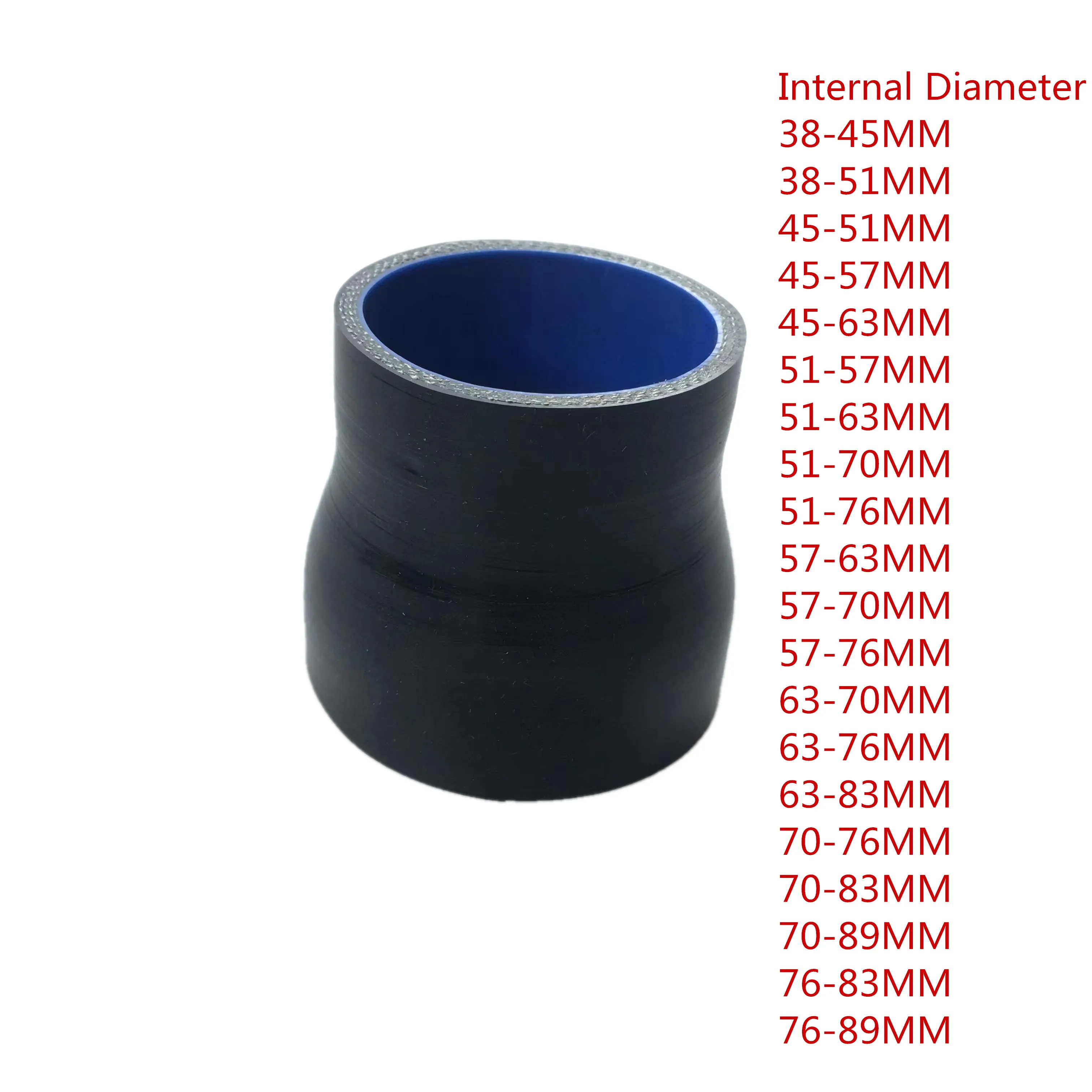 Straight 0 Degree Reducer Silicone Hose 38-45 51-57 63-70 76-83MM for Pipe