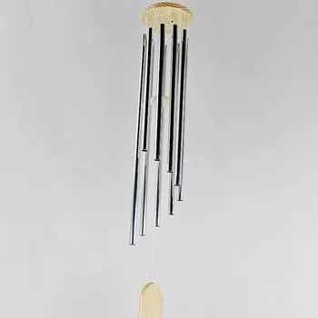 

Large Deep Tone Resonant Hanging Wind Chime Silver Gong Bass Sound Chapel Church Bell Wind Chime 9 Tubes Home Craft Gift Decor