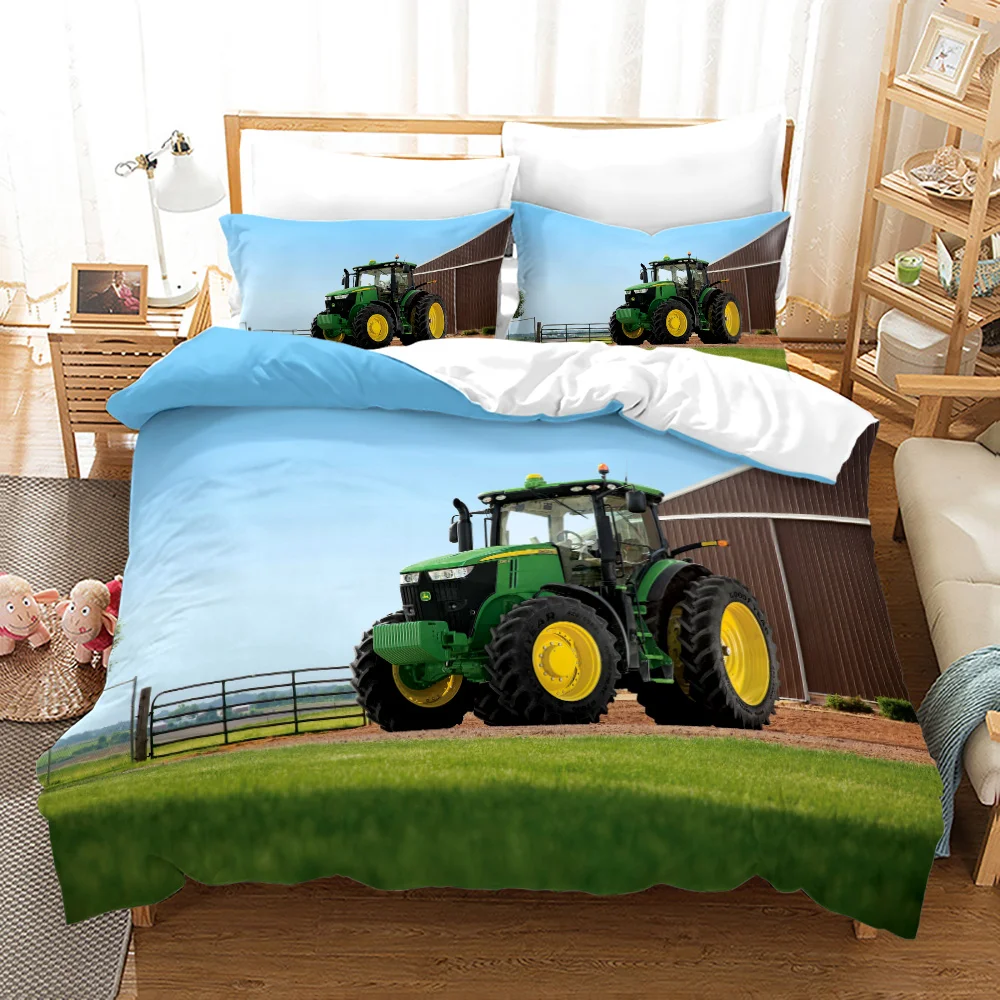 Tractor Bedding Set Bedspread Single Twin Full Queen King Size Sports Bed Set Aldult Bedroom Duvetcover 2 Bed Linen 