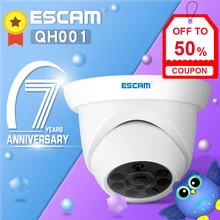 ESCAM QH001 ONVIF H.265 1080P P2P ИК купольная IP камера с функцией интеллектуального анализа домашняя камера видеонаблюдения s