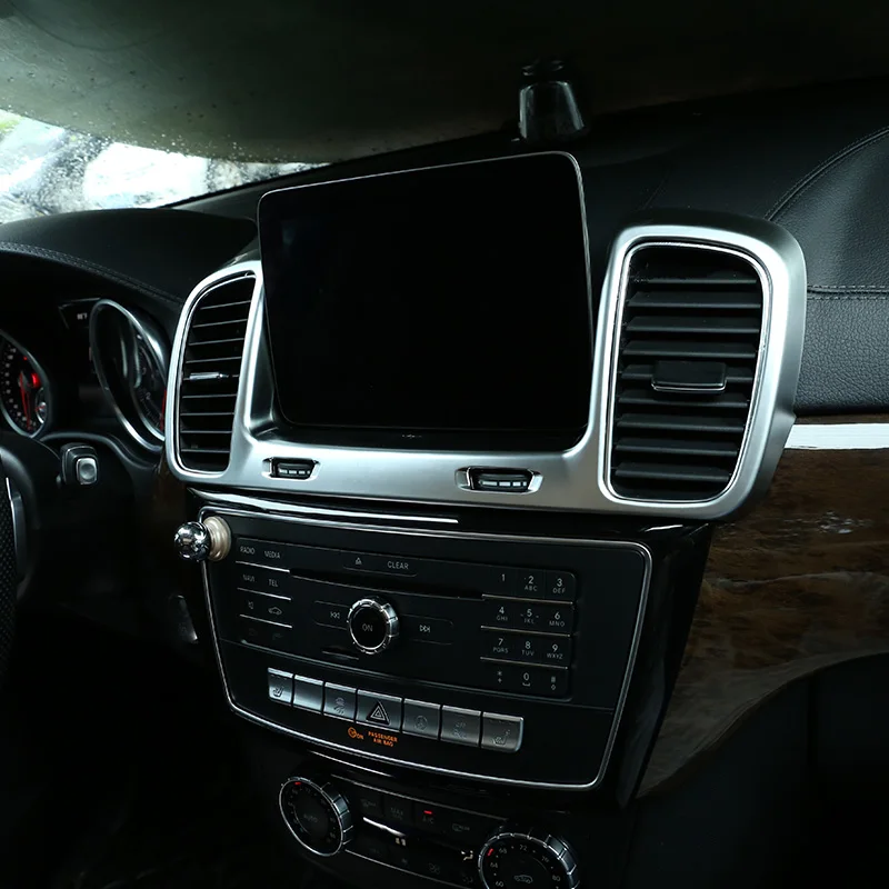 Для Mercedes Benz gls GLE класс ABS Матовый хром центральный контроль воздуха декоративная рамка выпускного отверстия отделка автомобильные аксессуары