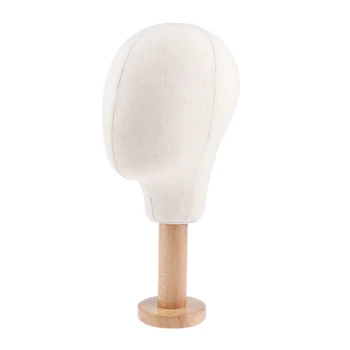 

Moveable 21 inch Canvas Mannequin Head Wig Hat Making Display Holder With Stand for Retail Store Displaying