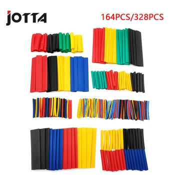 

164pcs 328pcs Heat Shrink Tube Kit Shrinking Assorted Polyolefin Insulation Sleeving Heat Shrink Tubing Wire Cable 8 Sizes
