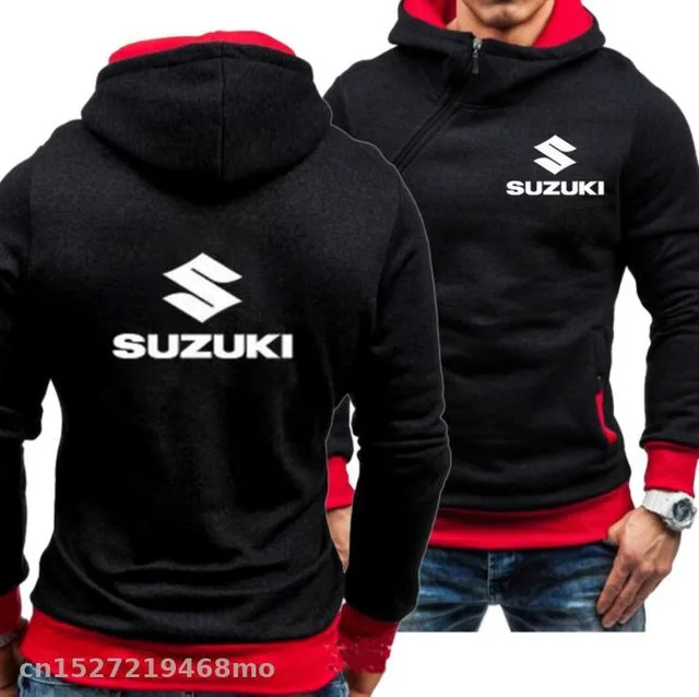 Новые мужские спортивные повседневные толстовки с капюшоном для Suzuki, модные тонкие пуловеры с капюшоном на молнии сбоку, верхняя одежда для мотогонок