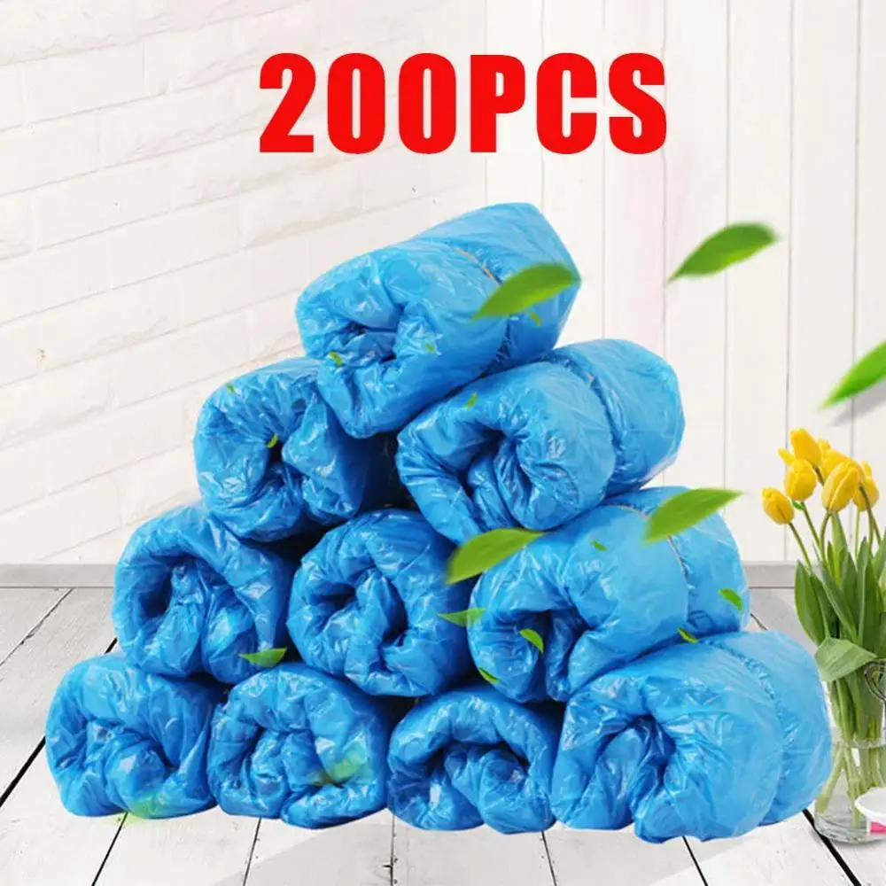 200x Waterproof Disposable Shoe Covers Overshoes Protector Plastic USA SHIPPING 