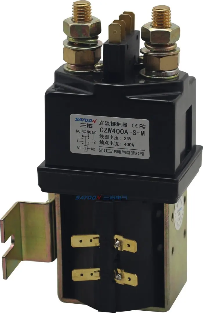 

SAYOON CZW400A-S-M DC6V 12v 24V 36V 48V 60V 72V 400A contactor used for electric vehicles, engineering machinery and so on.