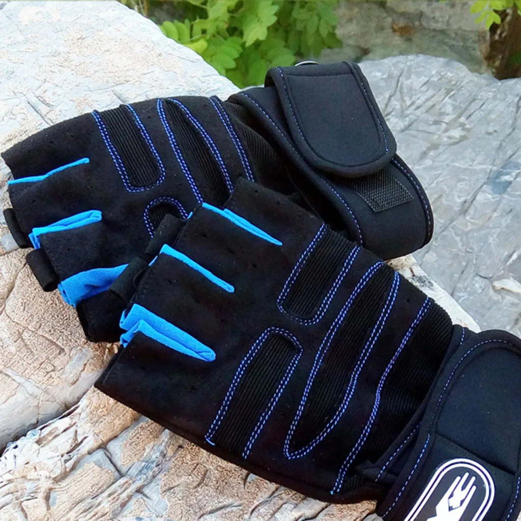 

2019 Sports Gloves Gym Body Building Training Workout Gloves Women Men Weight Lifting protect wrist Half Finger Gloves mittens