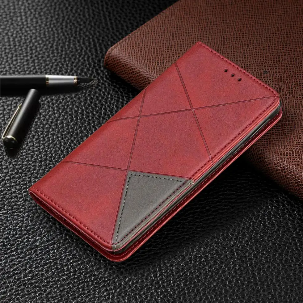 red Для Nokia 7,2 6,2 4,2 3,2 2,2 1 плюс мобильный телефон оболочки Расширенный из искусственной кожи Модные Алмазная сетка сращивания Чехол-держатель с бумажником и застежкой Чехол для телефона на магните - Цвет: red