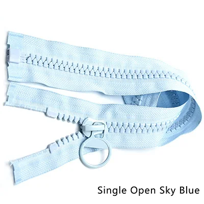 SingleSkyBlue Meetee 1 шт. 70-120 см 15# Смола двойная открытая Одиночная открытая молния открытая Автоматическая застежка-молния для пуховика DIY багажные аксессуары ZA064 - Цвет: SingleSkyBlue
