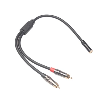 

AMS-Audio Cable 3.5mm Jack Male to 2RCA Connector Audio Adaptor Aux Cable for Edifier Home Theater DVD VCD Headphones