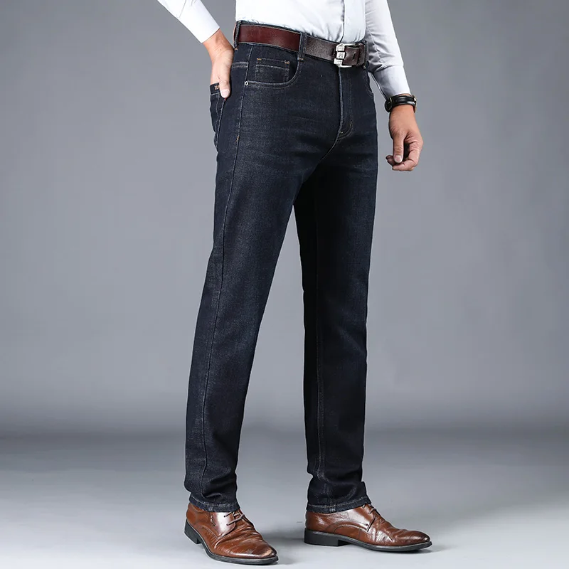 Hot Product Man Jean  Pants Fashion Casual High waist Slim Fit Straight Business Casual Zipper Jeans For Male Hot Sell Trousers Washed denim