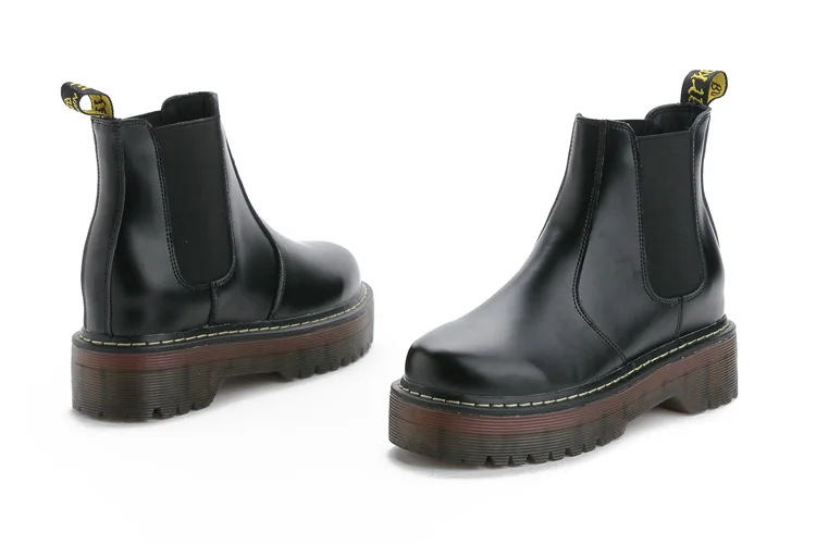 SWYIVY/обувь «Челси»; Chaussure Femme; женская обувь из коровьей кожи; Новинка года; осенние женские ботинки; ботильоны на платформе; женская обувь черного цвета