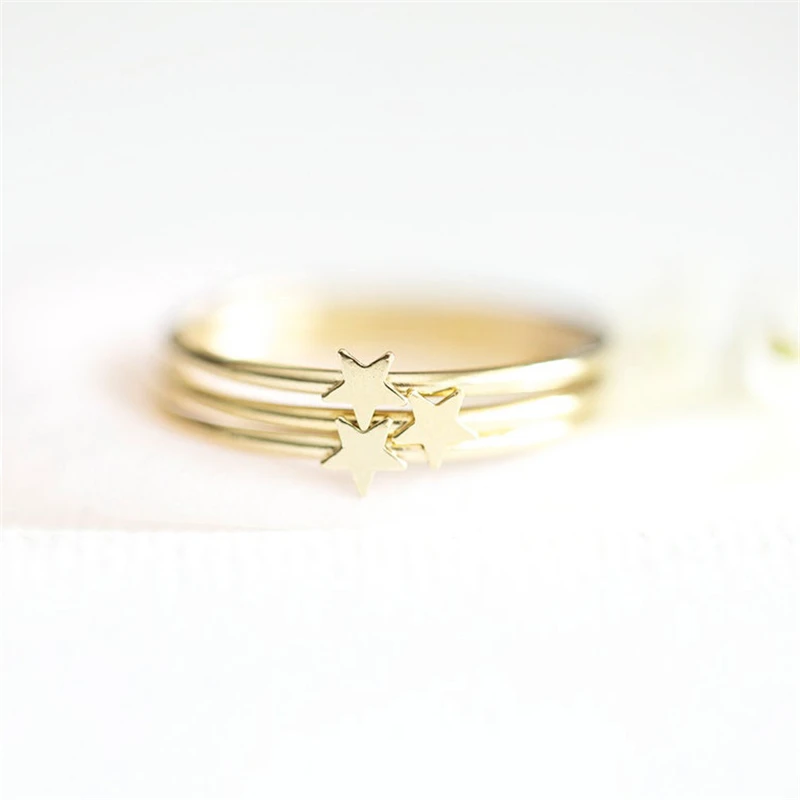 14K Gold Filled 3,5mm Stern-Stapelring S Boho Gold Schmuck Minimalistischer Knöchelring Anillos Mujer Gold Accessoires Damenringe – Detail 15