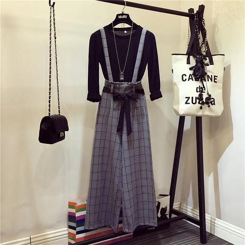 Повседневный комплект из 2 предметов для весны и осени эластичная футболка с