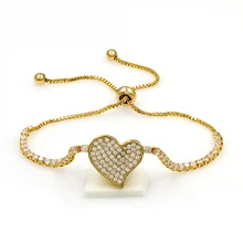 WEIMANJINGDIAN бренд кубического циркония кристалл паве установка браслеты с сердечками для женщин или невесты
