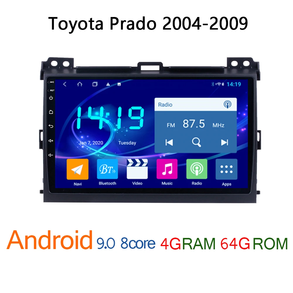 4G + 64G android автомобильное радио для Toyota Prado 2004 2009 DVD Авторадио Мультимедиа Плеер coche