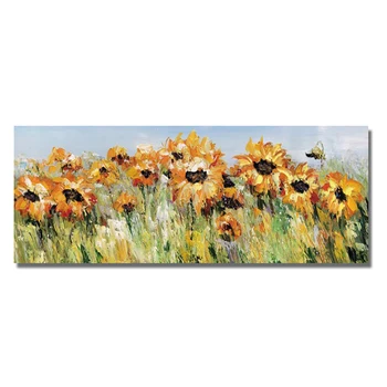 

Sunflower Painting knife painting oil painting, abstract on canvas 100% manual art modern art living room wall decoration