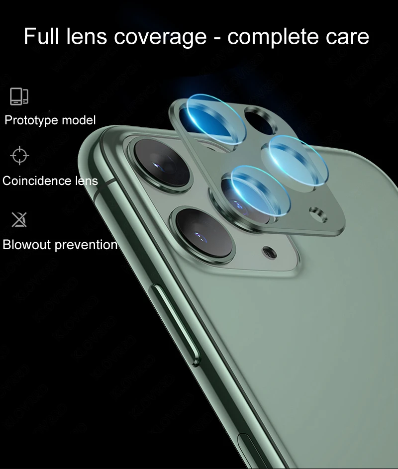 Для iPhone 11 Pro Max задняя камера Объектив Закаленное стекло пленка для iPhone 11 Pro Чехол металлическое защитное кольцо защита экрана