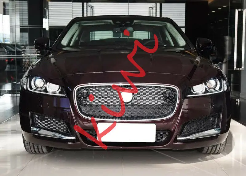 Для Jaguar XF Высококачественная Хромированная передняя Верхняя решетка+ нижняя решетка радиатора 2 шт