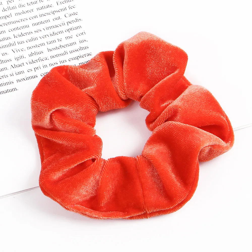 Cute Girls Velvet Scrunchies Rabbit Ears Solid Color Elastic Hair Bands Ponytail Hair Ties Women Hair Accessories Christmas Gift head scarves for women Hair Accessories