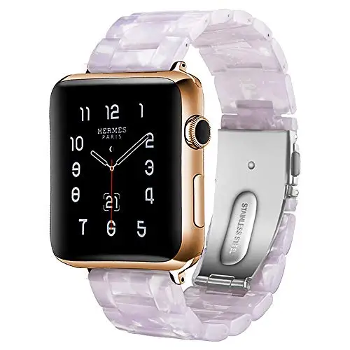 flash white Ремешок EIMO для Apple watch 4 44 мм 40 мм iwatch ремешок 42 мм 38 мм Нержавеющая сталь Пряжка Смола ремешок Браслет Apple watch 4 3 2 1 - Цвет ремешка: flash white