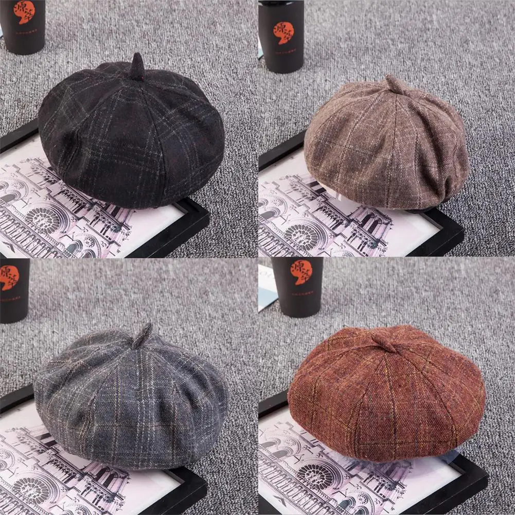 

Studyset Autumn and Winter Men and Women Casual Check Berets Baseball Cap High Quality Cap 2019