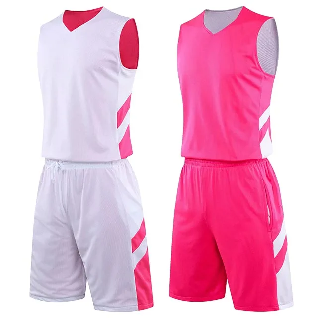 Reversible set Для мужчин, для колледжа, двухсторонние, баскетбольные майки, наборы, форма, спортивная одежда, рубашки, шорты, костюмы, для команды, двухсторонние, баскетбольные майки - Цвет: Reversible set