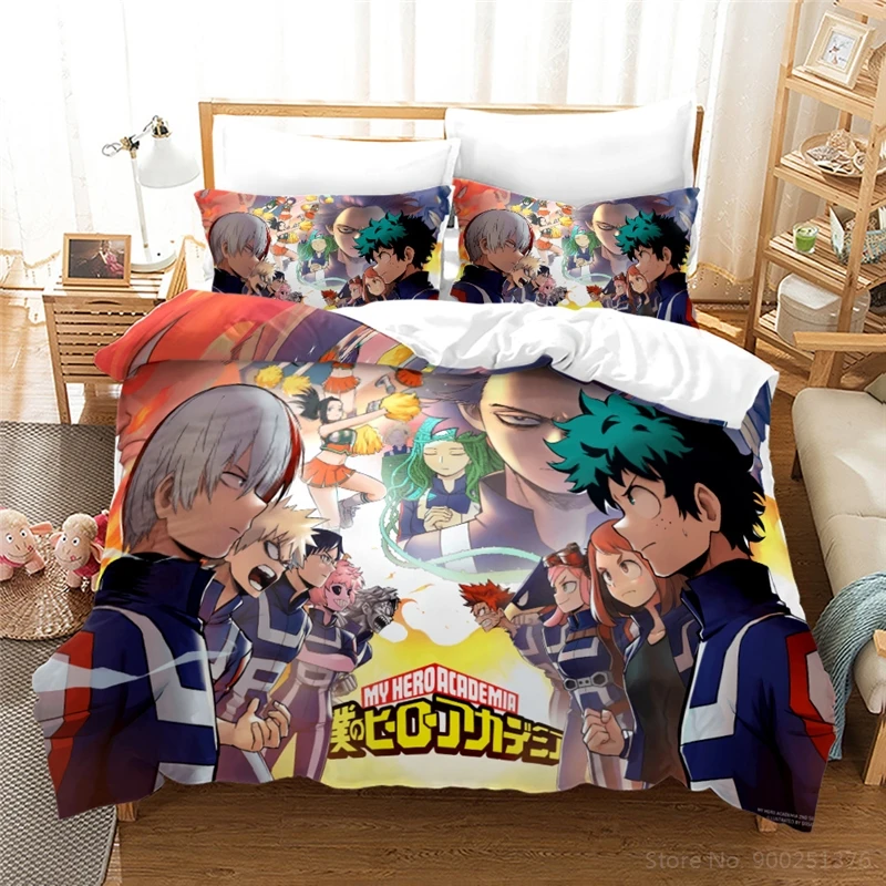 

3D Print My Hero Academia Bedding Set Queen King Size Duvet Cover Set Comforter Cover with Pillowcase Set for Home Bedroom Decor