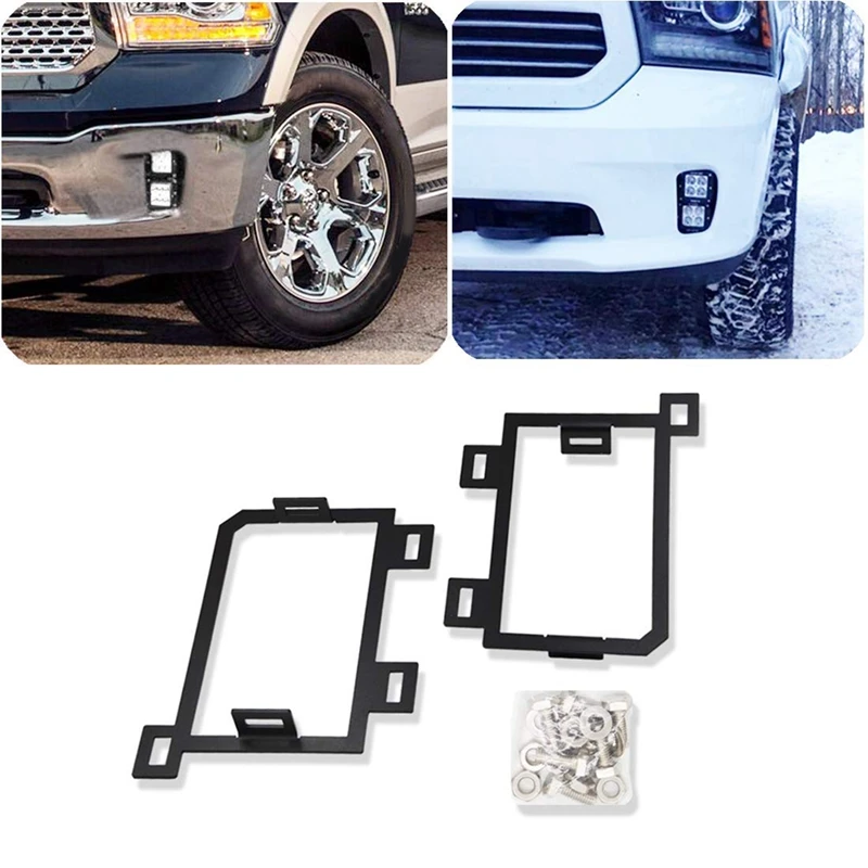 

LED Fog Light Front-Hidden Bumper Mounting Brackets for Dodge Ram 1500 2013-2018 for 3 Inches LED Light Cubes