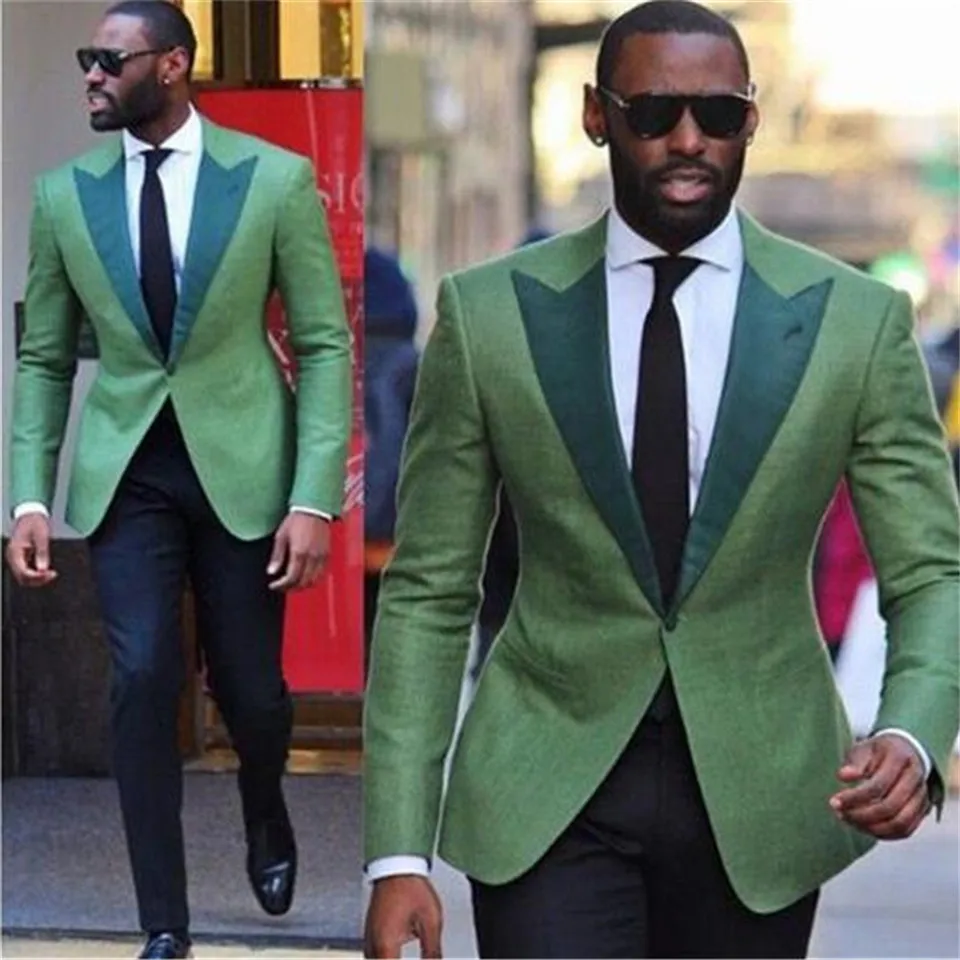 Мужской костюм Smolking Noivo Terno Slim Fit Easculino вечерние костюмы для мужчин зеленый мужской костюм(пиджак брюки) Блейзер формальный выпускной