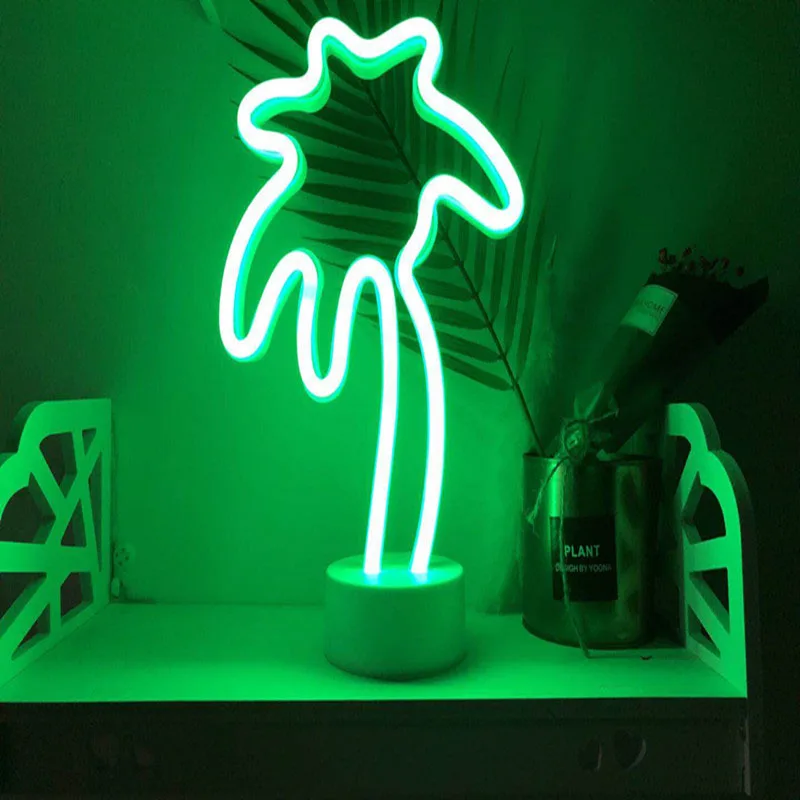 decorative night lights USB LED Neon Light Holiday Flamingo Lamp Xmas Party Table Lamp Cactus Lamp Battery Powered for Bedroom Wedding Decoration night lights for adults