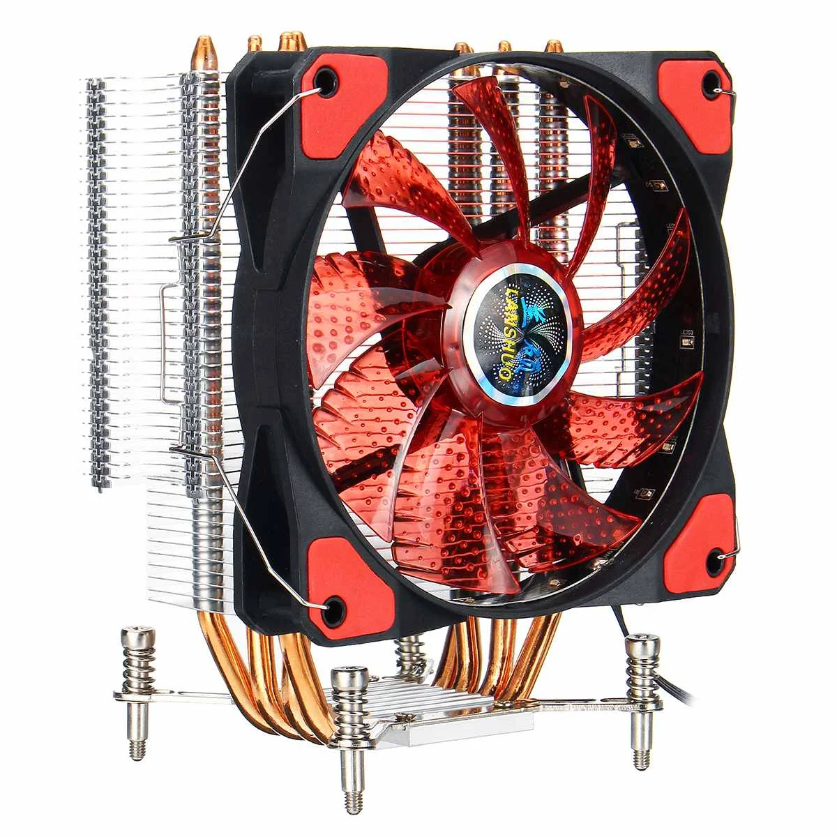 4 тепловых трубки кулер для процессора Intel LGA 1366/2011/X79 12 см вентилятор охлаждения cpu RGB Вентилятор охлаждения кулер ПК тихий радиатор красный